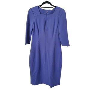 Elie Tahari Womens Periwinkle Blue Square Neck Sheath Dress Size 8